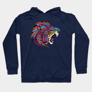 Huichol Aztec Jaguar Head Hoodie